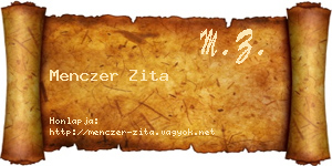 Menczer Zita névjegykártya