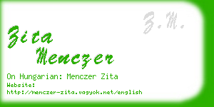 zita menczer business card